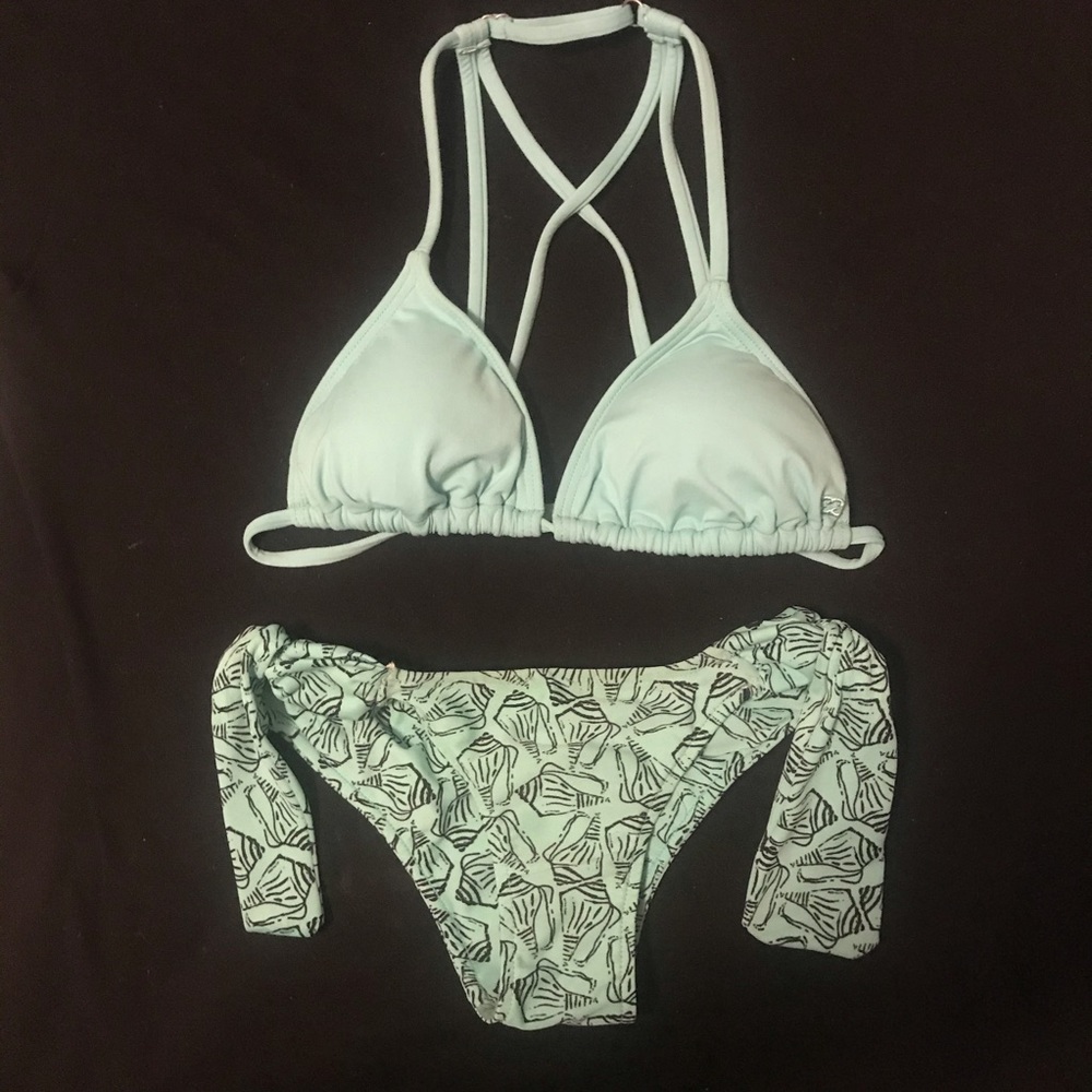 Billabong blue strappy seashell bikini